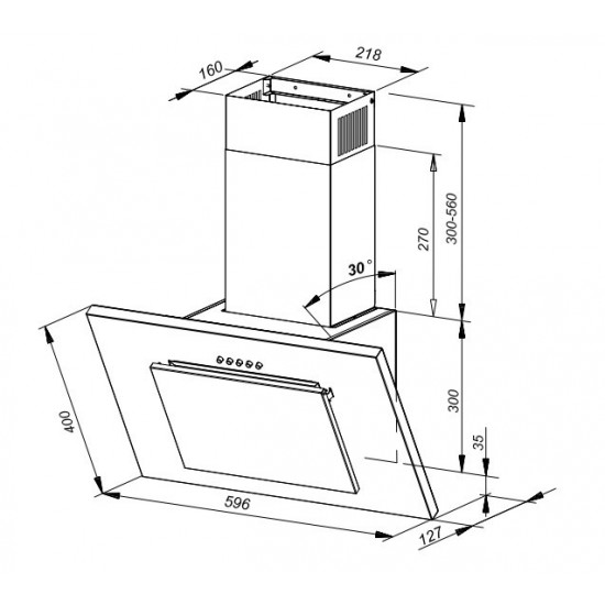 MPM-60-OV-19N wall-mounted hood