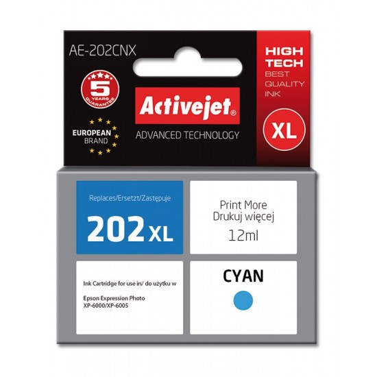 Activejet AE-202CNX ink (replacement for Epson 202XL H24010; Supreme; 12 ml; cyan)