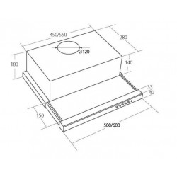 Akpo WK-7 Light 60 Built-under kitchen hood White