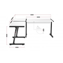 GAMING DESK HUZARO HERO 6.0 WHITE