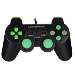 Esperanza EGG107G Gaming Controller Gamepad PC,Playstation 3 Analogue / Digital USB 2.0 Black/Green