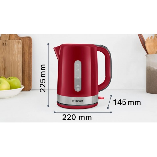 Bosch TWK6A514 electric kettle 1.7 L 2200 W Grey, Red