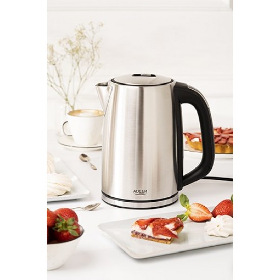 Adler AD 1340 electric kettle 1.7 L 2200 W Black, Silver