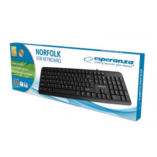 Esperanza Norfolk EK139 Wired USB keyboard, black