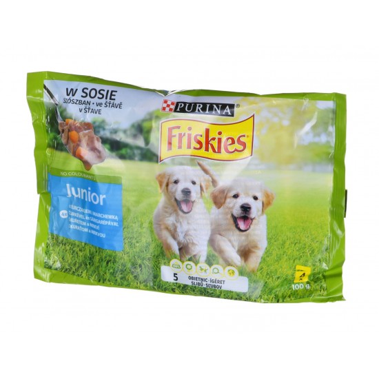 FRISKIES Junior Chicken with Carrots - wet dog food - 4x100g