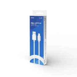 USB cable 3 m USB 2.0, USB A  - Micro USB White SAVIO CL-167