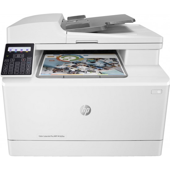 HP Color LaserJet Pro MFP M183fw, Print, Copy, Scan, Fax, 35-sheet ADF; Energy Efficient; Strong Security; Dualband Wi-Fi