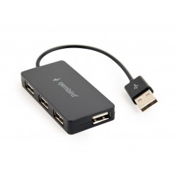 Gembird UHB-U2P4-04 interface hub USB 2.0 480 Mbit/s Black