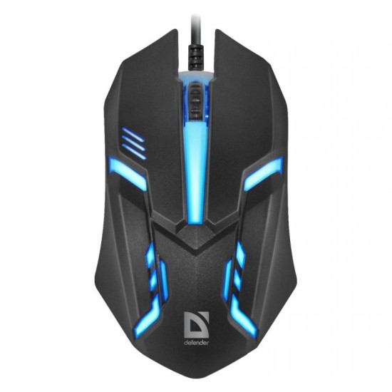 MOUSE  DEFENDER CYBER MB-560L BLACK 7 COLORS 1200DPI 3P