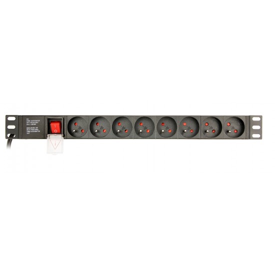 EnerGenie EG-PDU-014-F Rack Power Distribution Unit (8 FR sockets, 1U, 16A, Schuko plug, 3m, black color)