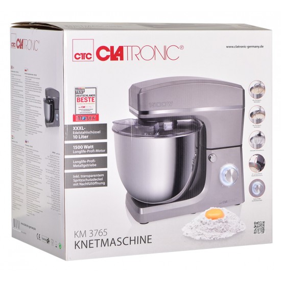 Clatronic KM 3765 food processor 1500 W 10 L Stainless steel