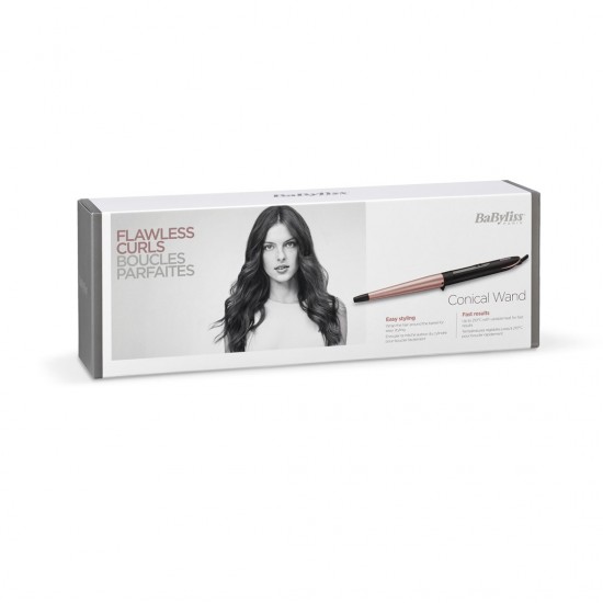 BaByliss Conical Wand Curling wand Warm Black, Pink 98.4