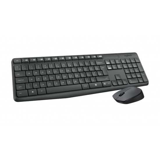 Logitech MK235 keyboard Mouse included USB QWERTY US International Grey