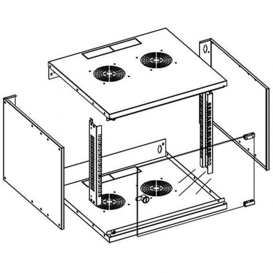 Techly Wall Rack Cabinet 19 6U prof. 320 Grey Assembled