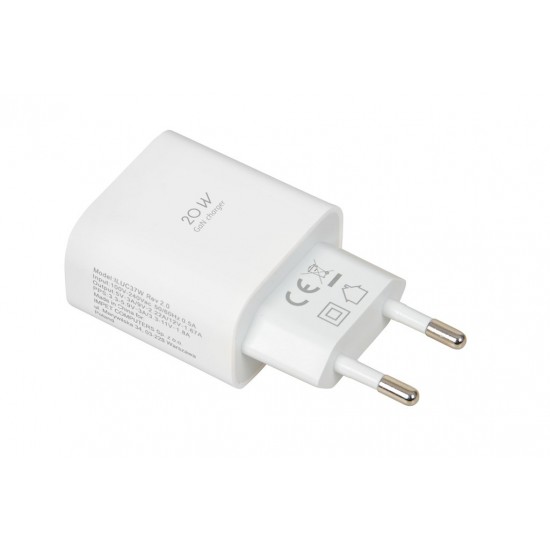 Wall charger iBOX C-37 GaN PD20W, white