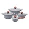 PROMIS Set of pots GRANITE, saucepan 16 cm, pots 20,24,28 brown handles