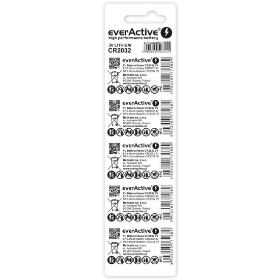 Lithium batteries everActive CR2032 - blister 5 pcs