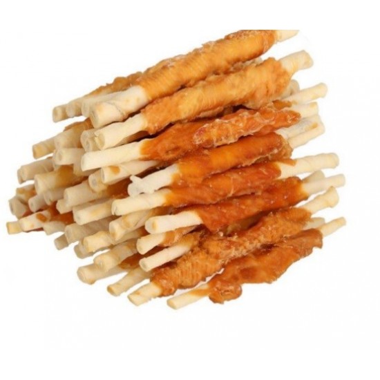 HILTON Chicken wrap white rawhide stick - Dog treat - 500 g