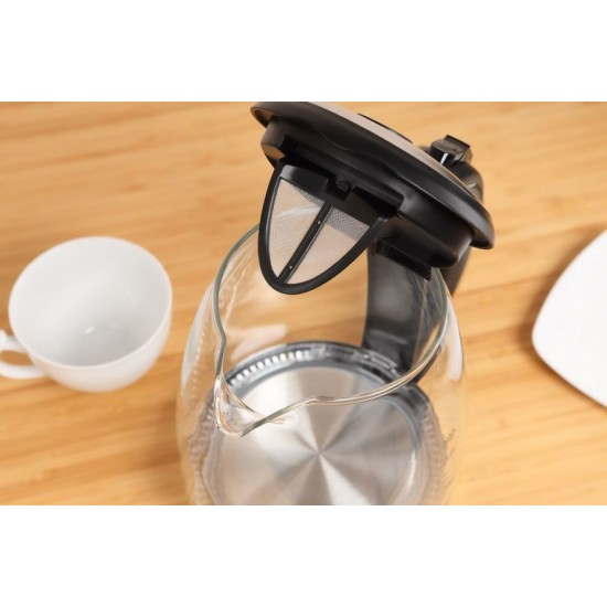 ELDOM Glass kettle LIMEA, 2200 W, capacity 1.7L, LED backlight