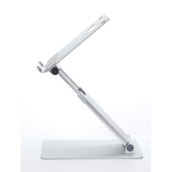 POUT Eyes3 Lift - Aluminium telescopic laptop stand, silver grey