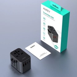 AUKEY PA-TA07 Universal Travel Adapter Charger 35W with USB-C & USB-A UK USA EU AUS CHN 150 Countries