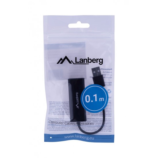 Lanberg NC-0100-01 cable interface/gender adapter USB-A RJ-45 Black