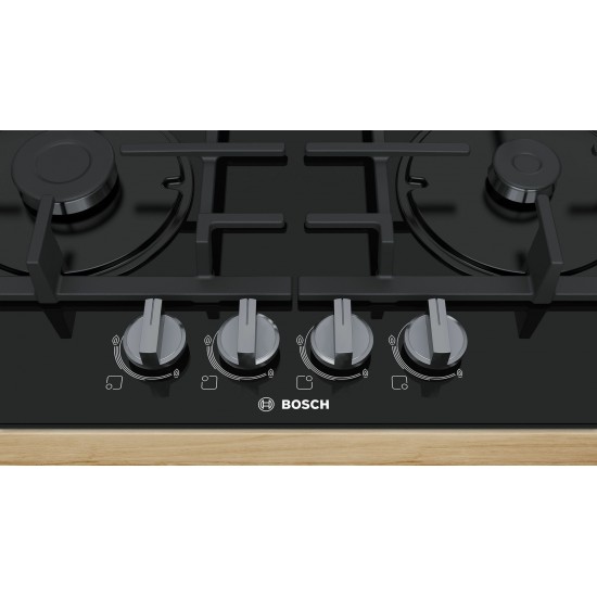 Bosch Serie 4 PNP6B6B90 hob Black Built-in 60 cm Gas 4 zone(s)