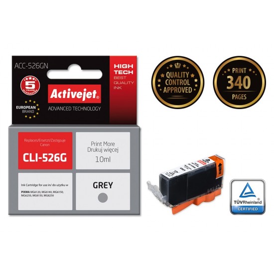 Activejet ACC-526GN ink (replacement for Canon CLI-526G; Supreme; 10 ml; grey)