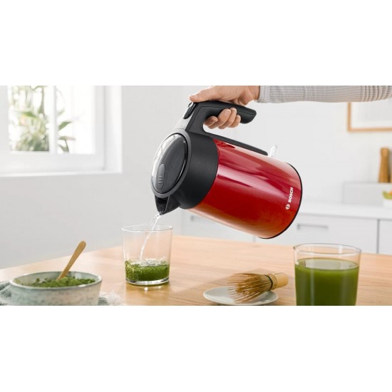 Electric kettle Bosch TWK 7L464, 2400 W, 1.7 l Red