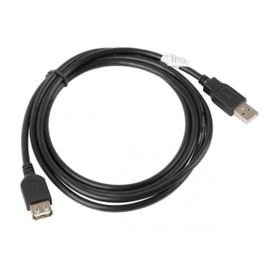 LANBERG USB EXTENSION CABLE 2.0 AM-AF 1.8M (BLACK) CA-USBE-10CC-0018-BK