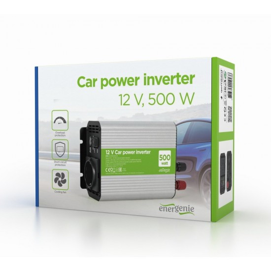 Gembird EG-PWC500-01 power adapter/inverter Auto 500 W Grey