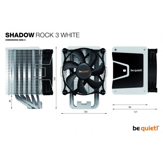 be quiet! Shadow Rock 3 White Processor Cooler 12 cm 1 pc(s)