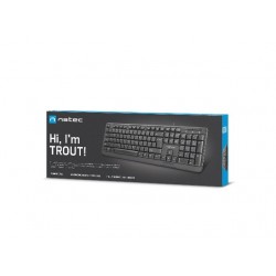 NATEC KEYBOARD TROUT SLIM USB, US LAYOUT, BLACK