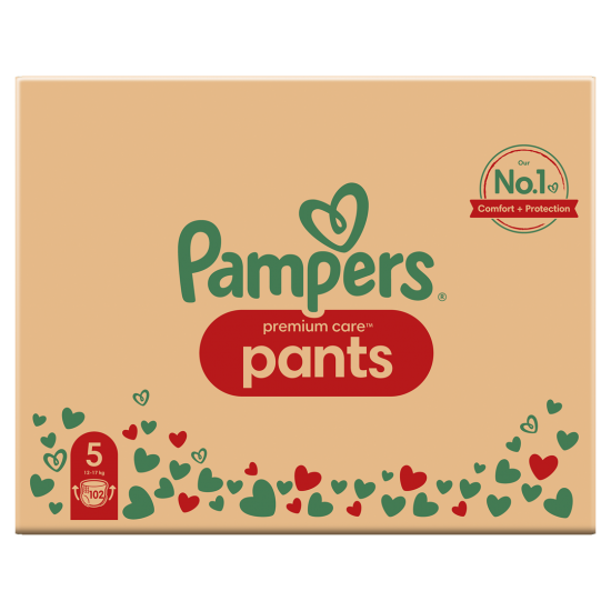 PAMPERS Premium Pants nappies Size 5, 12-17kg, 102pcs