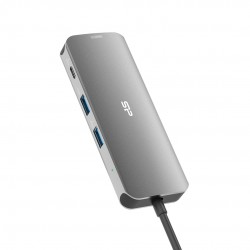 Silicon Power SR30 Docking USB 3.2 Gen 1 (3.1 Gen 1) Type-C Grey, Metallic