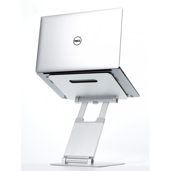 POUT Eyes3 Lift - Aluminium telescopic laptop stand, silver grey