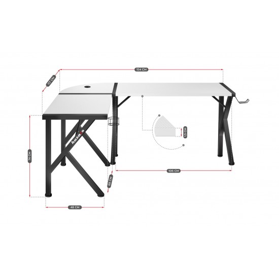 Gaming desk Huzaro Hero 6.3 White