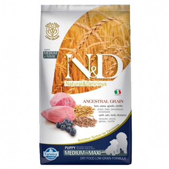 FARMINA N&D Ancestral Grain Puppy Medium&Maxi Lamb - dry dog food - 12 kg