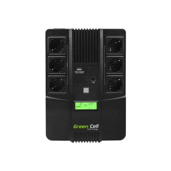 Green Cell AiO 800VA LCD Line-Interactive 0.8 kVA 480 W 6 AC outlet(s)