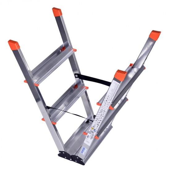 Krause Dopplo double-sided step ladder silver