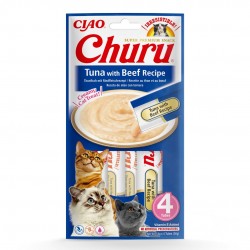 INABA Churu Tuna with Beef Recipe - cat treats - 4x14 g