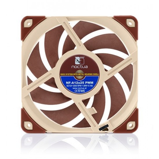 Noctua NF A12x25 PWM Computer case Fan 12 cm Beige, Red