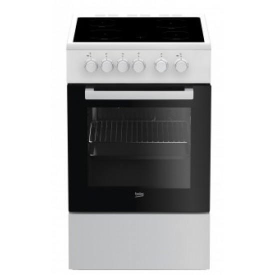 Beko FSS57000GW cooker Freestanding cooker Ceramic Black, White A