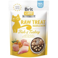 BRIT Care Raw Treat Hair&Skin fish with turkey - cat treats - 40g