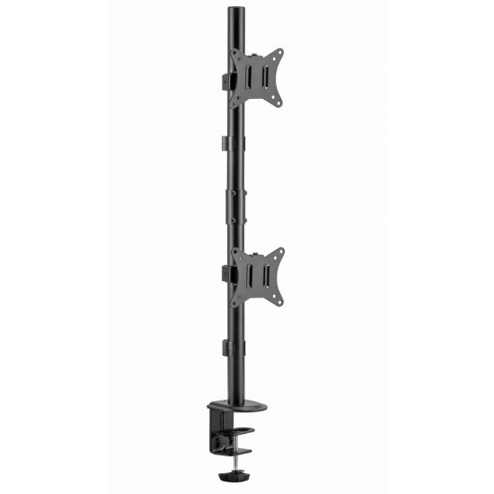 Gembird MA-D2-02 Adjustable 2-display vertical desk mount, 17”-32”, 9kg