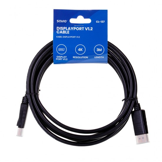 Savio CL-137 DisplayPort cable 3 m Black