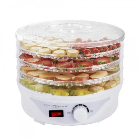 Esperanza EKD003 food dehydrator Transparent, White 250 W