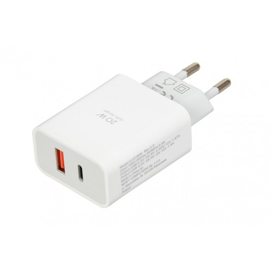 Wall charger iBOX C-36 GaN PD20W, white