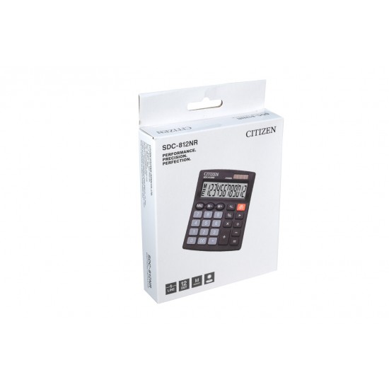 CITIZEN CALCULATOR OFFICE SDC-812NR, 12-DIGIT, 127X105MM, BLACK