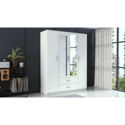 Topeshop ROMANA 160 BIEL bedroom wardrobe/closet 11 shelves 4 door(s) White